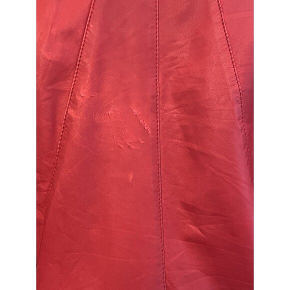 Ladies Medium Red Leather Full Zip Jacket Moto Gino di Giorgio by Comint Vintage - Picture 10 of 11